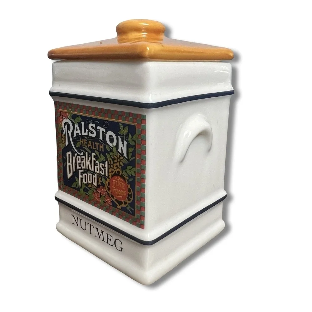Country Store Spice Jar Collection - Porcelain - Vintage - Nutmeg